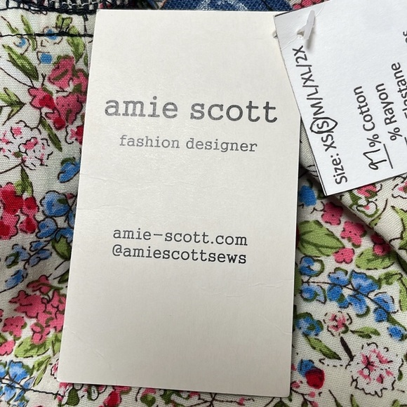 Amie Scott The Wicked Witch Dress Floral Shortsleeves Pocket Vintage Small S New - Picture 11 of 11